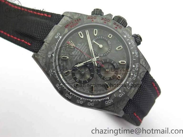 MiroTime 0414 Stretchable Daytona DIW All Black Carbon Noob 1:1 Best Edition Black Dial on Black Nylon Strap SA 2582